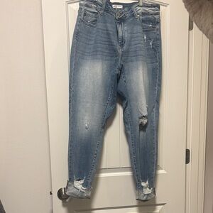 KanCan Light Blue Distressed Boyfriend Jeans
